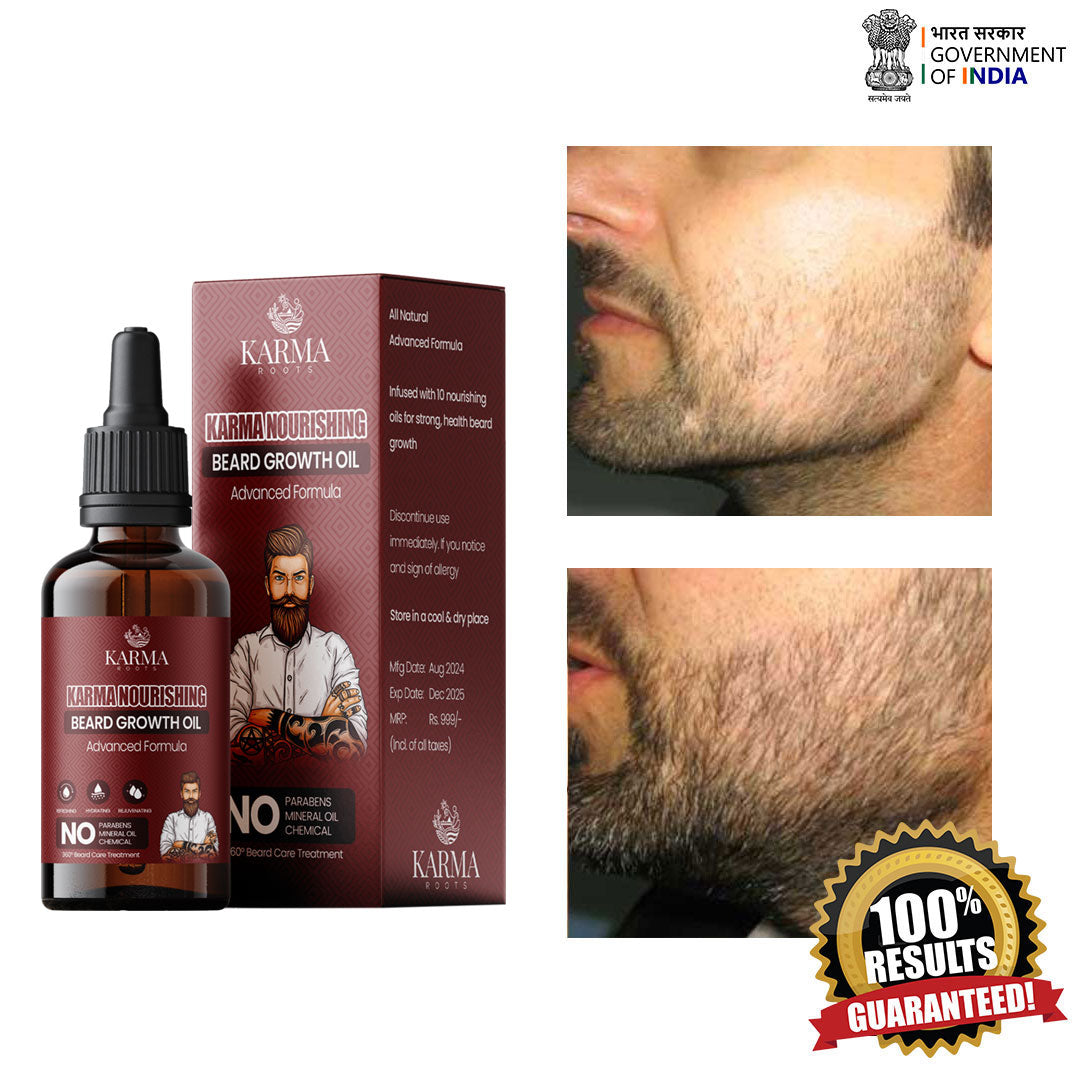 Karma Roots Beard Growth Oil - 30ml | Free Shipping