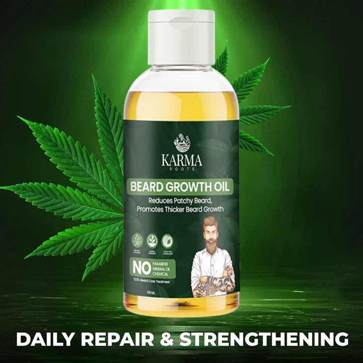Karma Roots Beard Growth Oil - 100ml | Cash On Delivery Available
