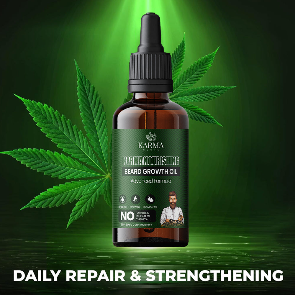 Karma Roots Beard Growth Oil - 30ml | Cash On Delivery + Free Shipping All Over India