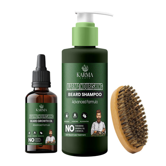 Karma Roots Beard Growth Oil + Shampoo + Free Bread Brush |  Cash  On Delivery + Free Shipping