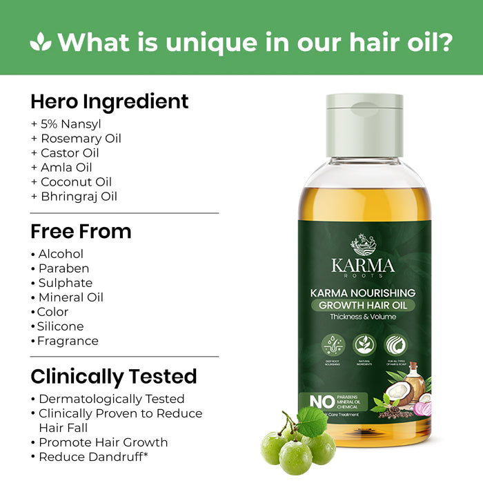 Karma Roots Hair Growth Oil For Men & Women - 100 ml | Cash On Delivery + Free Shipping