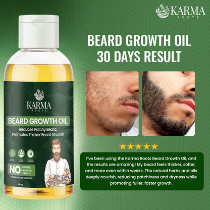 Karma Roots Beard Growth Oil - 100ml | Cash On Delivery Available