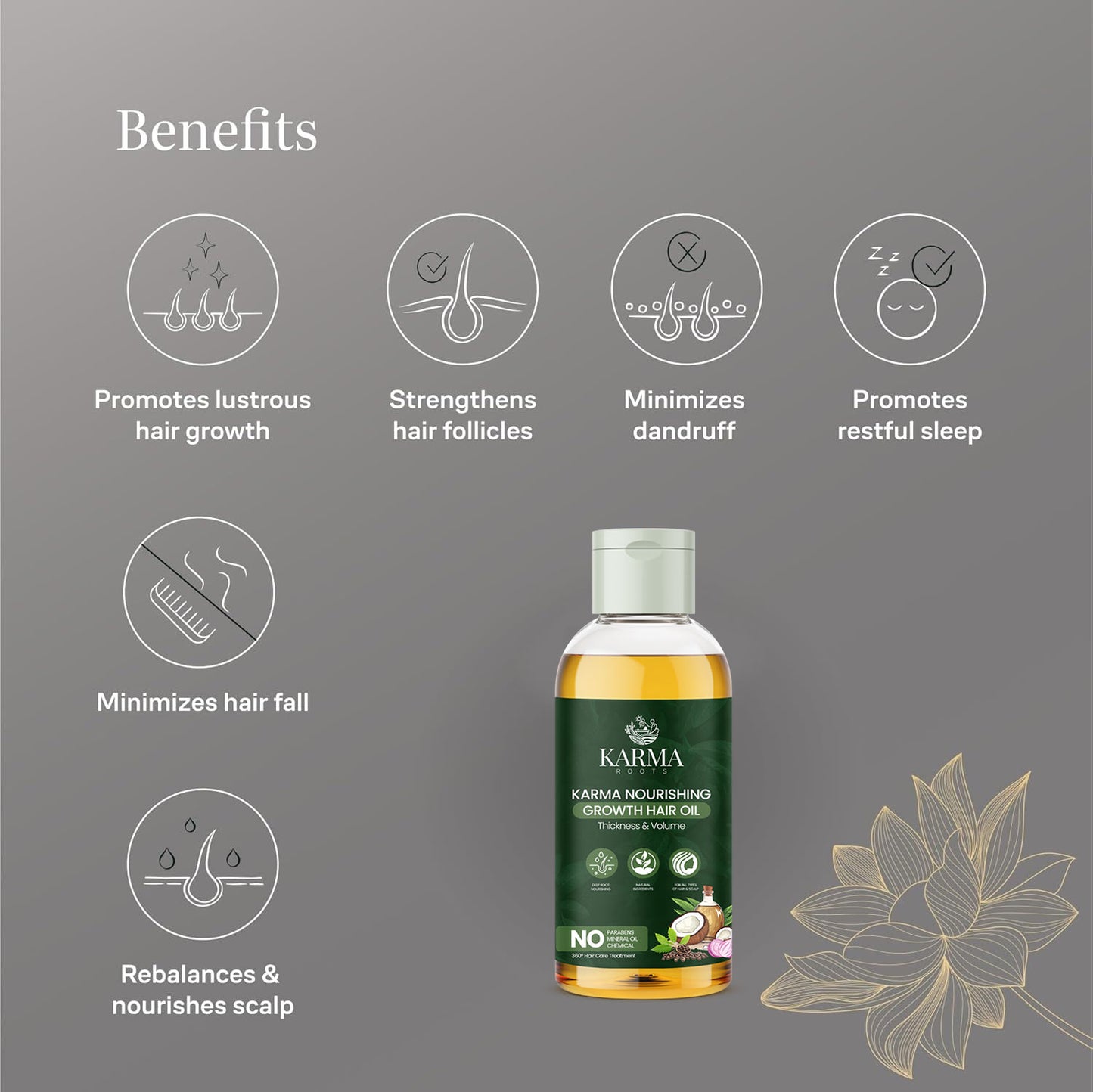 Karma Roots Hair Growth Oil For Men & Women - 100 ml | Cash On Delivery + Free Shipping