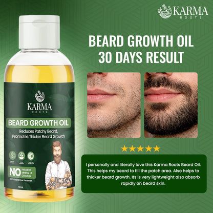 Karma Roots Beard Growth Oil - 100ml | Cash On Delivery Available