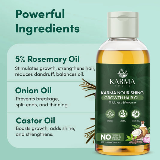 Karma Roots Hair Growth Oil For Men & Women - 100 ml | Cash On Delivery + Free Shipping