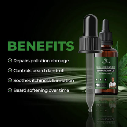 Karma Roots Beard Growth Oil - 30ml |  Cash On Delivery Available